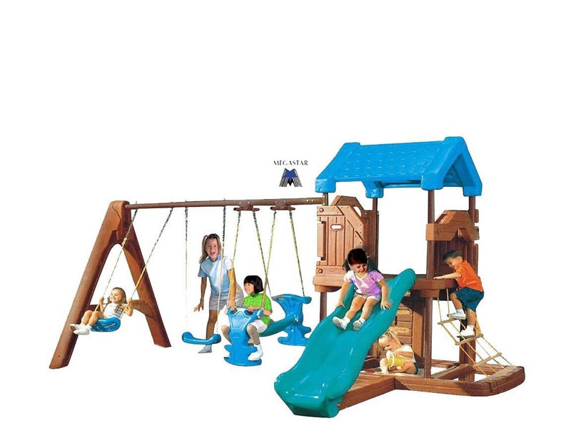 Megastar Tower Play Arena with Swings Slides & Rope  Climber 461X300X128cm