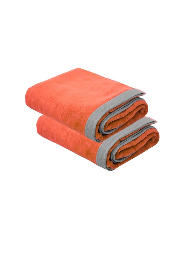 2 Piece Oversized Velour Luxury Beach Towel -Fluffy Velour Cotton 90 x 165 Cm-  450 GSM 100 % Cotton