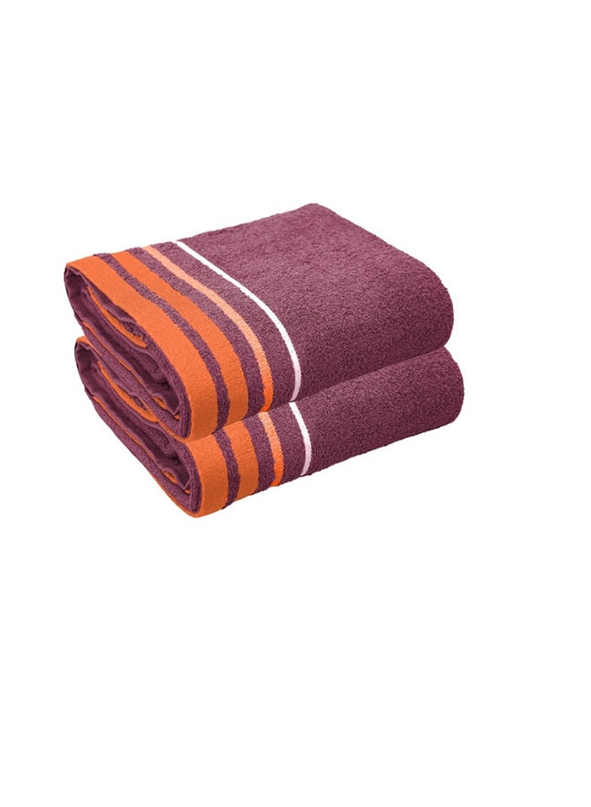 2 Piece Bath Towel 450 GSM 100% Cotton Terry 90x165 cm -Soft Feel Super Absorbent Quick Dry