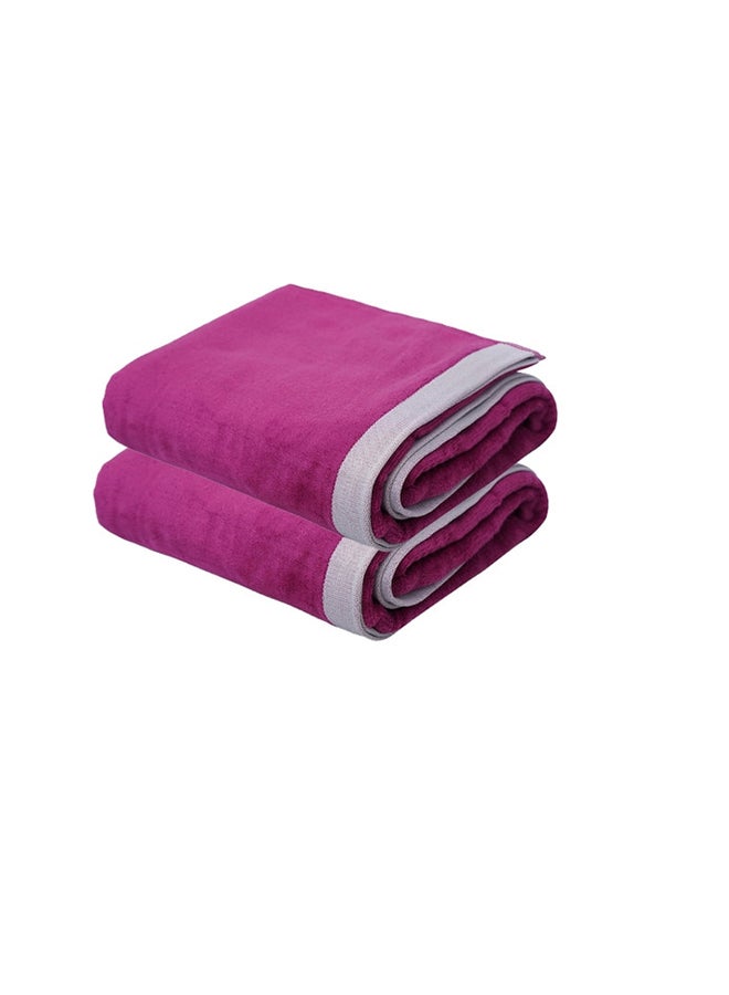 2 Piece Oversized Velour Luxury Beach Towel -Fluffy Velour Cotton 90 x 165 Cm-  450 GSM 100 % Cotton