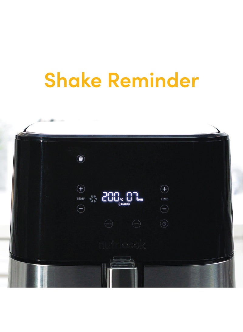 Air Fryer 2 Led One Touch Screen With 10 Presets Preheat Celsius To Fahrenheit Conversion Auto Shut Off And Shake Reminder 3.6 L 1500 W AF204 Stainless Steel