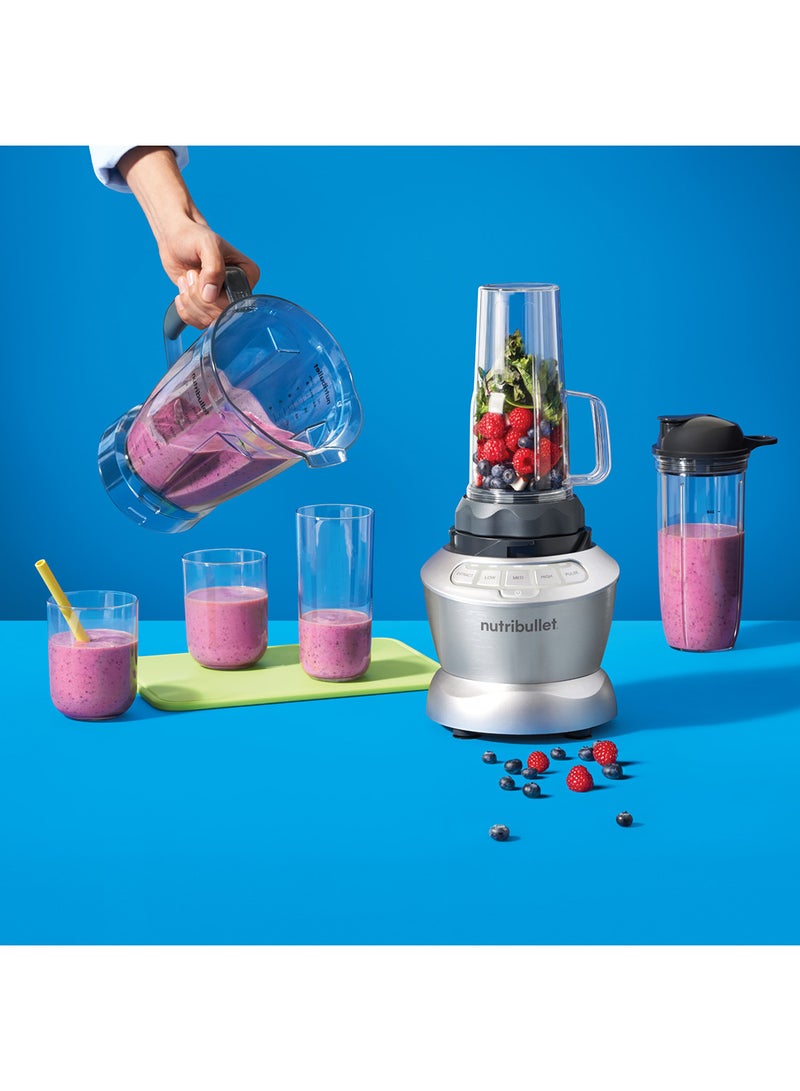 9-Piece Full Size Multi-Function Blender + Combo Set 1.8 L 1200 W NBC-12A & Item Code- NBC-1110A Silver/Black/Clear