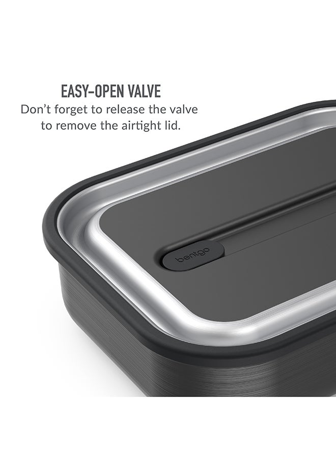 Stainless Steel Leak Proof Lunch Box - Carbon Black