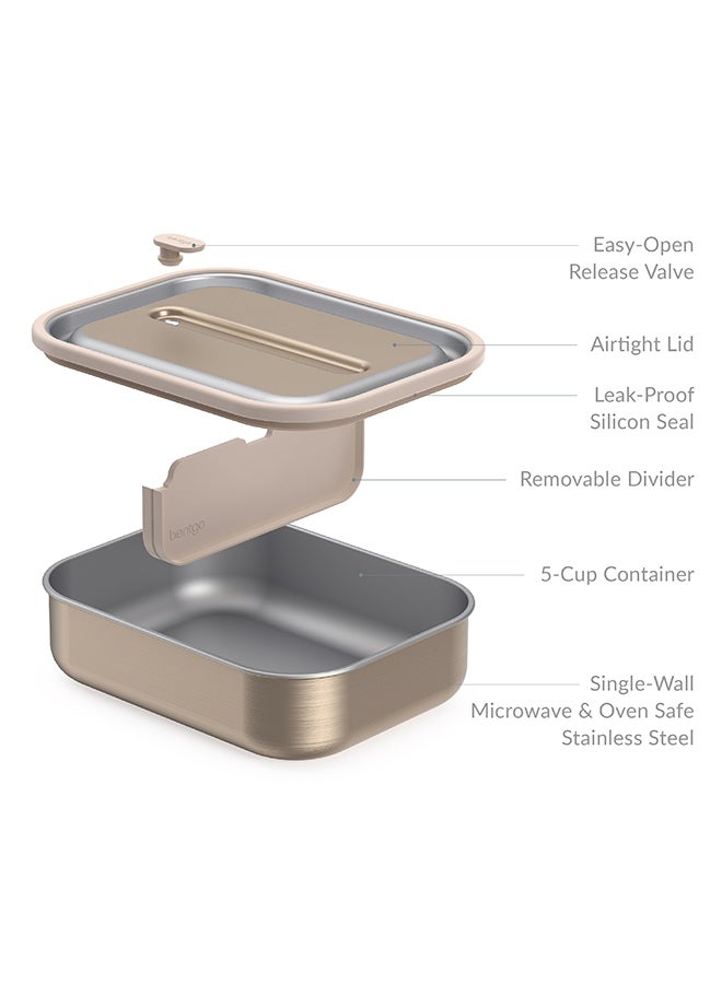 Stainless Steel Leak Proof Lunch Box - Gold