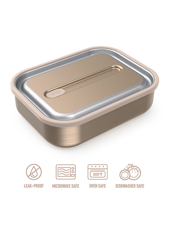 Stainless Steel Leak Proof Lunch Box - Gold