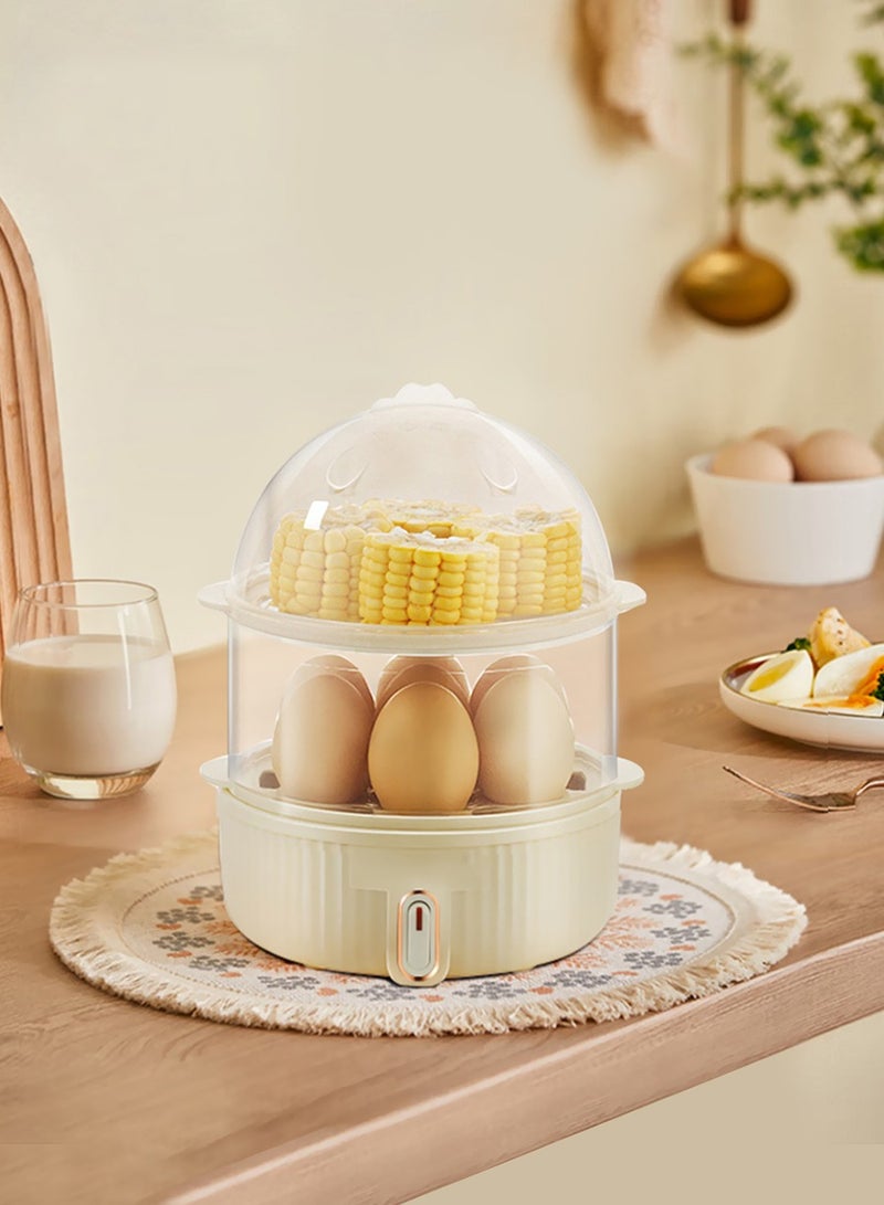 Multi-function Electric Fast Egg Boiler, Double Decker Breakfast Egg Cooker, Steamer for Cooking Eggs, Steaming Food, Heating Food