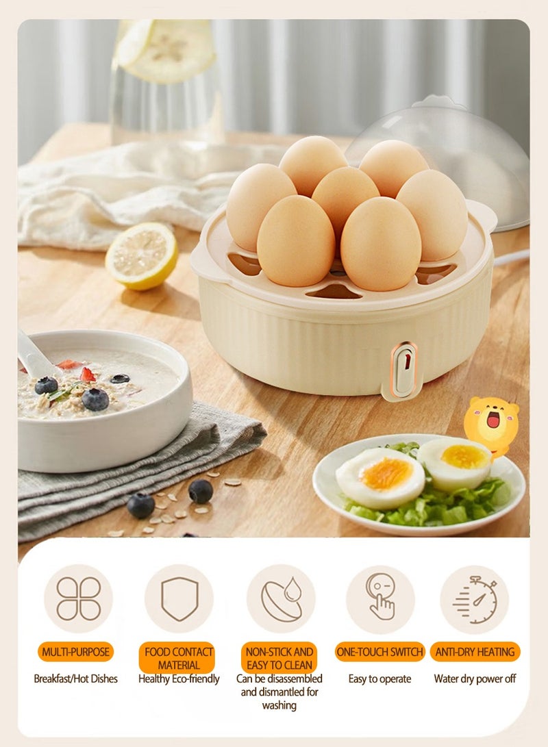 Multi-function Electric Fast Egg Boiler, Double Decker Breakfast Egg Cooker, Steamer for Cooking Eggs, Steaming Food, Heating Food