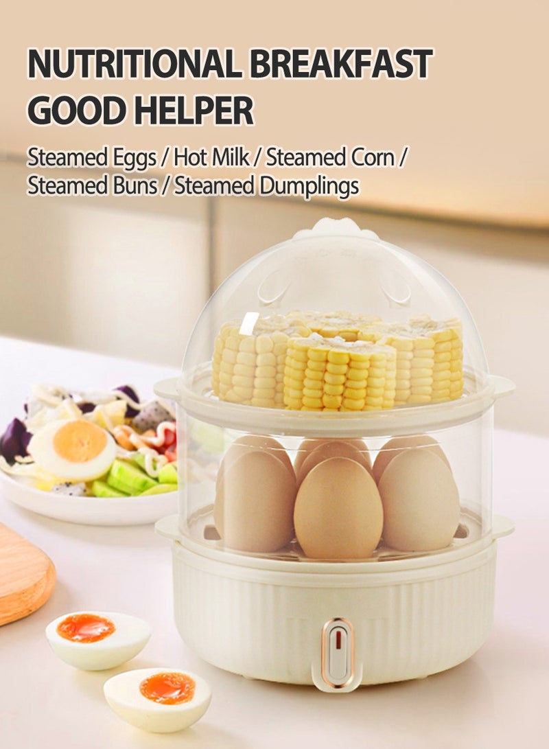 Multi-function Electric Fast Egg Boiler, Double Decker Breakfast Egg Cooker, Steamer for Cooking Eggs, Steaming Food, Heating Food