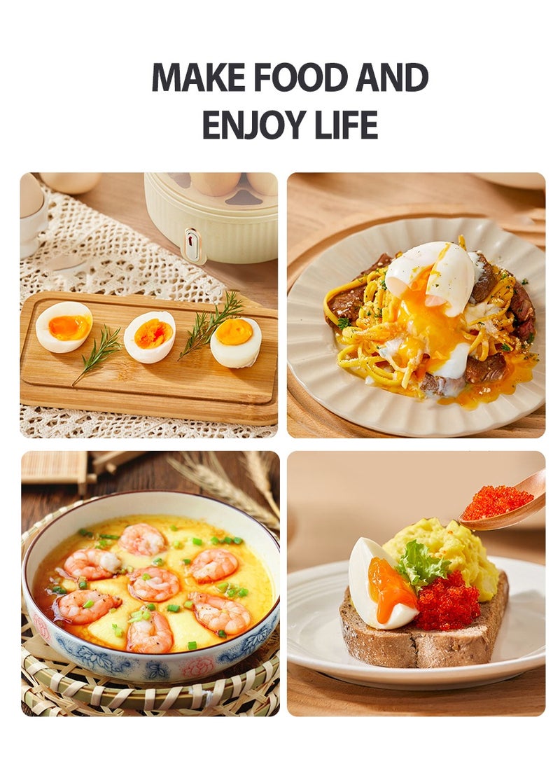 Multi-function Electric Fast Egg Boiler, Double Decker Breakfast Egg Cooker, Steamer for Cooking Eggs, Steaming Food, Heating Food