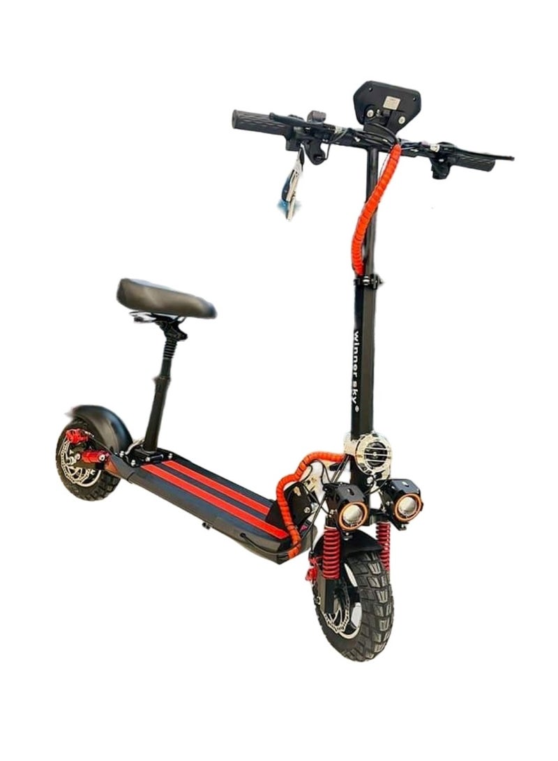 Electric Scooter with 36V Bluetooth Motor 1000W and 10Ah Battery Red