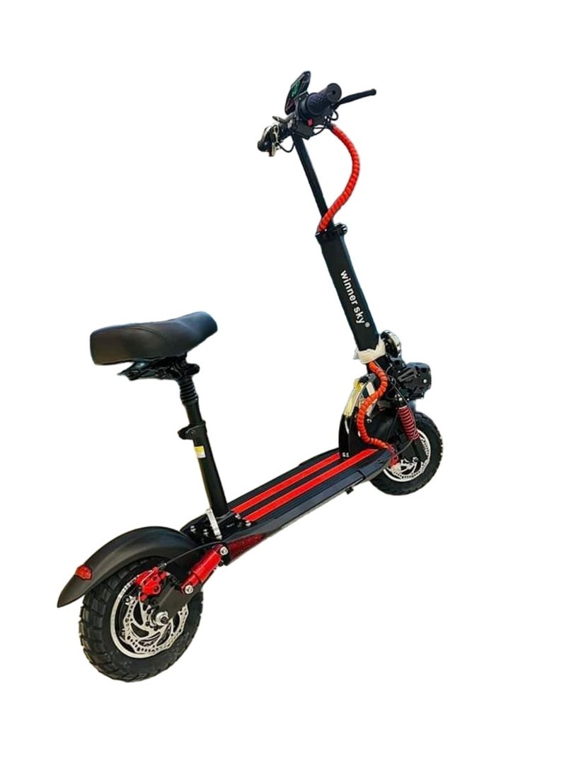 Electric Scooter with 36V Bluetooth Motor 1000W and 10Ah Battery Red