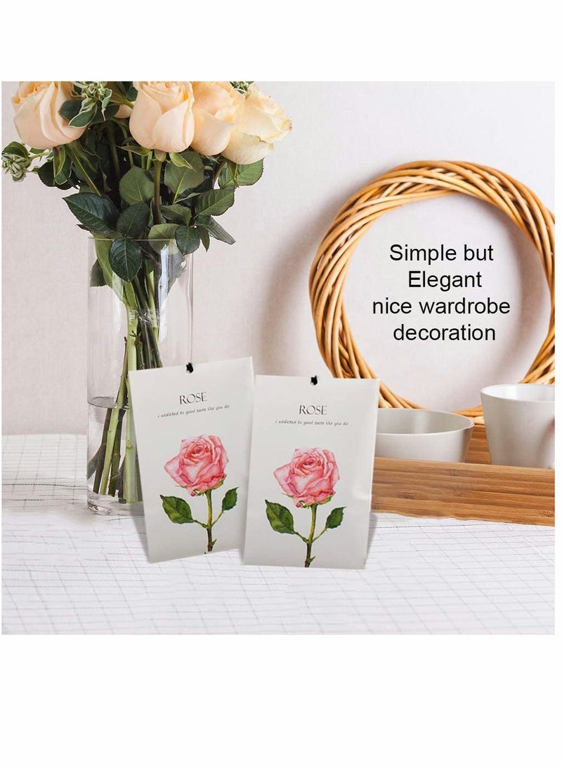 Rose Sachet 1Box 12Pcs Rose Dried Flower Bag Scent Sachet Drawer Freshener Rose Closet Air Freshener Scented Drawer Deodorizer Freshener for Drawers Closet Home Car Fragrance Product