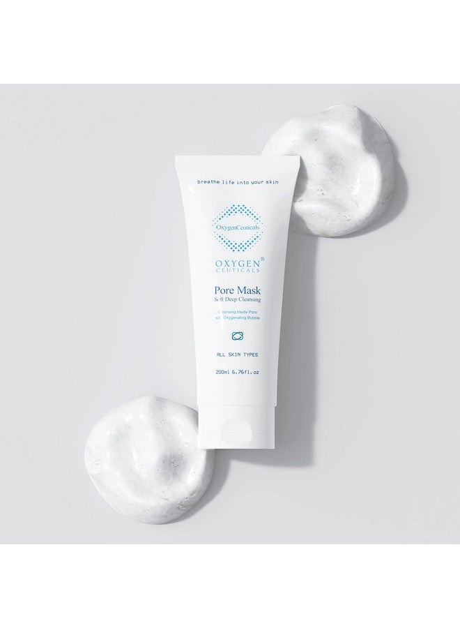 Oxygen Ceuticals Pore Mask Cleanser For Face 200 Ml/6.76 Oz Oxygen Bubbles Foam Cleanser All Skin Types.
