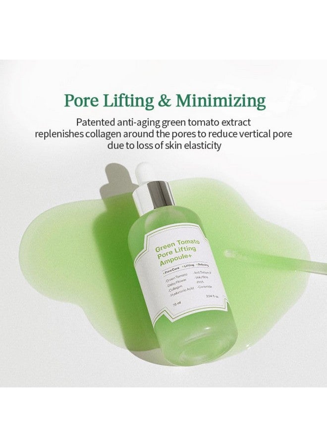 Green Tomato Pore Lifting Ampoule + | Instant Pore Minimizing & Tightening Facial Serum For Enlarged And Saggy Pores | Korean Skincare | 1.01 Fl Oz