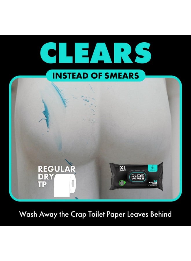 Wipes Flushable Wipes 1 Pack, 48 Wipes Mint Chill Extralarge Adult Wet Wipes Eucalyptus & Tea Tree Oil Sewer And Septic Safe