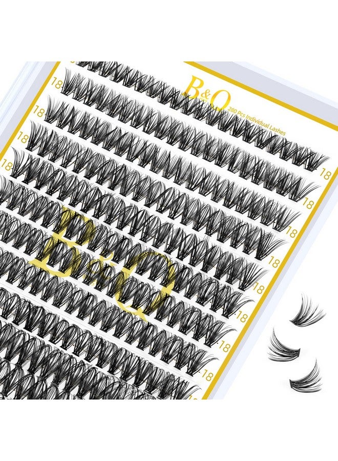 Lash Clusters 40D0.07D18 B&Q Lash Individual Lashes 280 Clusters False Eyelash 30D 40D 50D Lash Clusters Extensions Individual Lashes Cluster Diy Eyelash Extensions At Home (40D0.07D,18Mm)