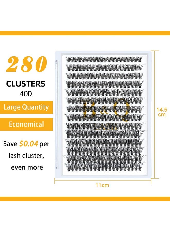 Lash Clusters 40D0.07D18 B&Q Lash Individual Lashes 280 Clusters False Eyelash 30D 40D 50D Lash Clusters Extensions Individual Lashes Cluster Diy Eyelash Extensions At Home (40D0.07D,18Mm)