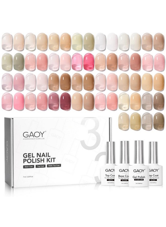 Jelly Gel Nail Polish Kit 33Pcs Sheer Jelly Pink Gel Nail Polish Set With Glossy & Matte Top Coat And Base Coat For Nail Art Diy At Home Mint Jelly