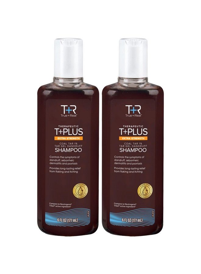 Therapeutic Plus Tar Gel Antidandruff Shampoo Extra Strength 1% Coal Tar 6 Fluid Ounce 2 Pack