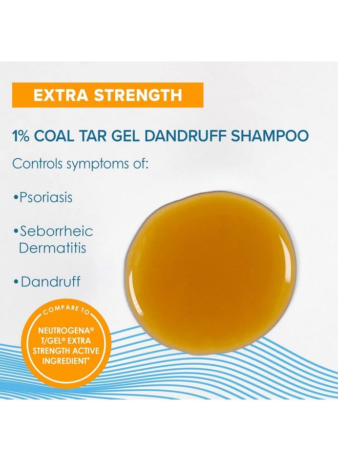 Therapeutic Plus Tar Gel Antidandruff Shampoo Extra Strength 1% Coal Tar 6 Fluid Ounce 2 Pack