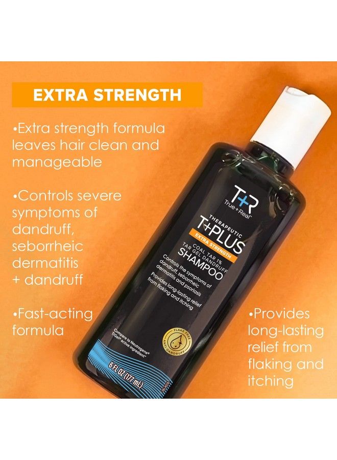 Therapeutic Plus Tar Gel Antidandruff Shampoo Extra Strength 1% Coal Tar 6 Fluid Ounce 2 Pack