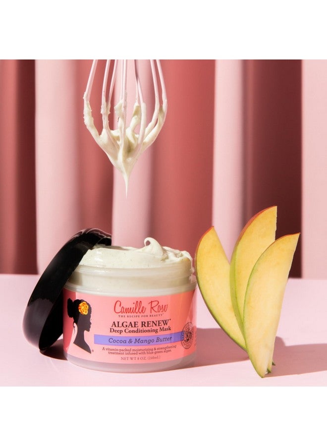 Algae Renew Deep Conditioning Hair Mask With Peppermint Blue Green Algae & Mango Butter To Strengthen And Moisturize For All Hair Types 8 Oz