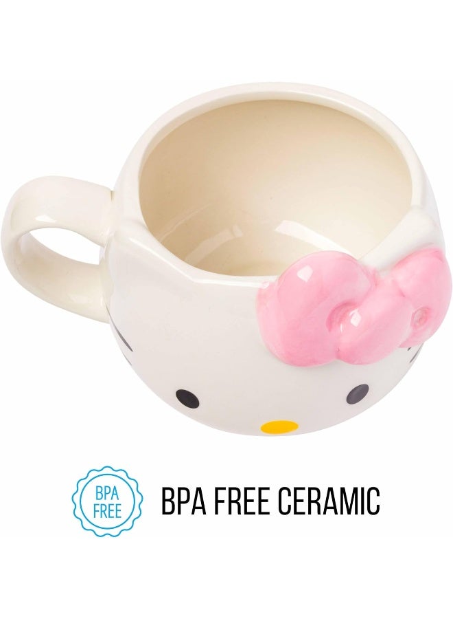Hello Kitty Pink Bow Ceramic 3D Sculpted Mug, 20 Ounces