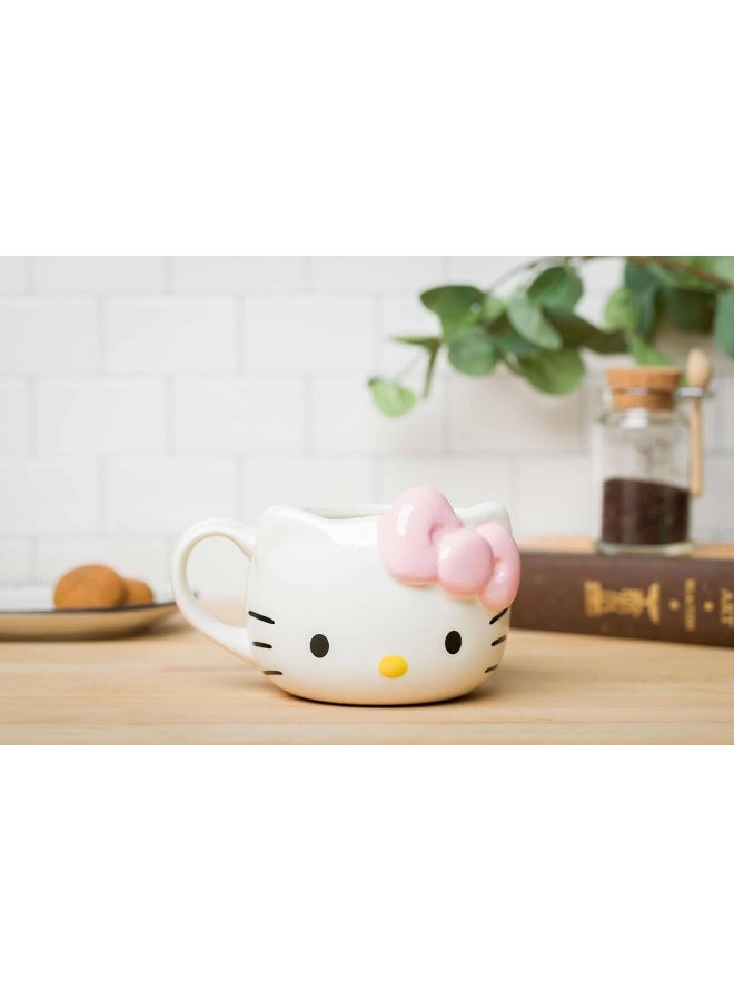 Hello Kitty Pink Bow Ceramic 3D Sculpted Mug, 20 Ounces