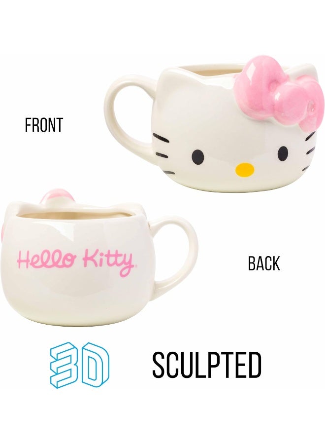 Hello Kitty Pink Bow Ceramic 3D Sculpted Mug, 20 Ounces