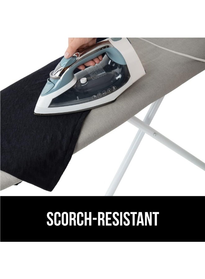 Reflective Silicone Ironing Board Cover 15X54 Velcro Straps Fits Large And Standard Boards Pads Resist Scorching And Staining Elastic Edge Thick Padding No Fasteners Needed Silver