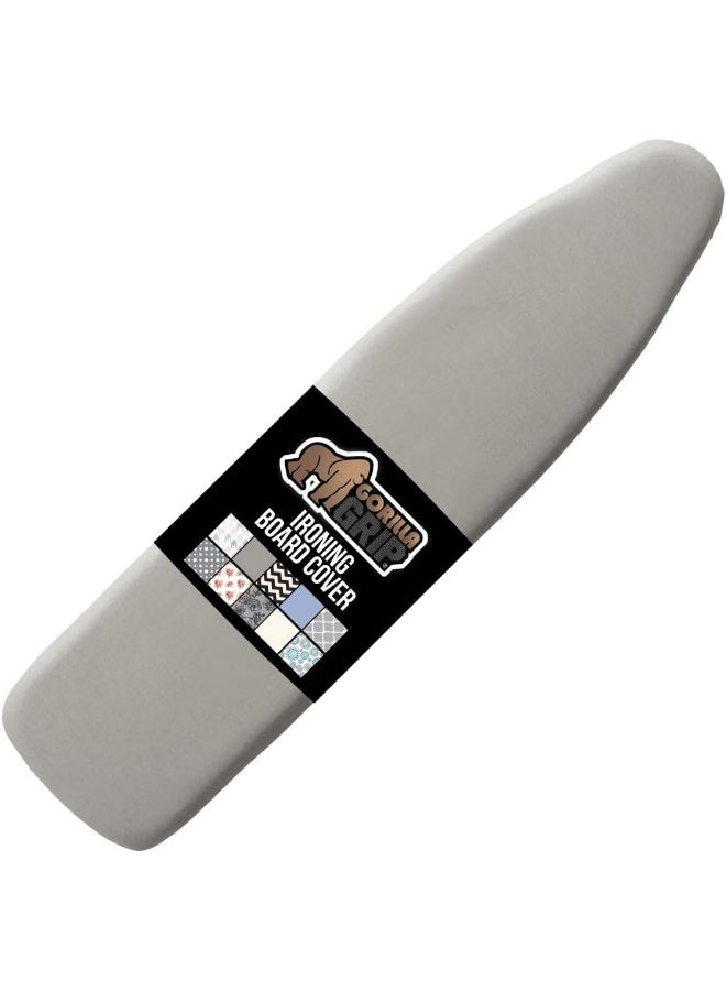 Reflective Silicone Ironing Board Cover 15X54 Velcro Straps Fits Large And Standard Boards Pads Resist Scorching And Staining Elastic Edge Thick Padding No Fasteners Needed Silver