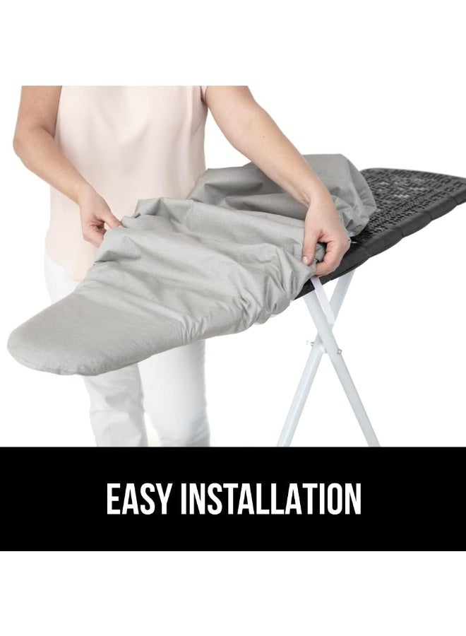 Reflective Silicone Ironing Board Cover 15X54 Velcro Straps Fits Large And Standard Boards Pads Resist Scorching And Staining Elastic Edge Thick Padding No Fasteners Needed Silver