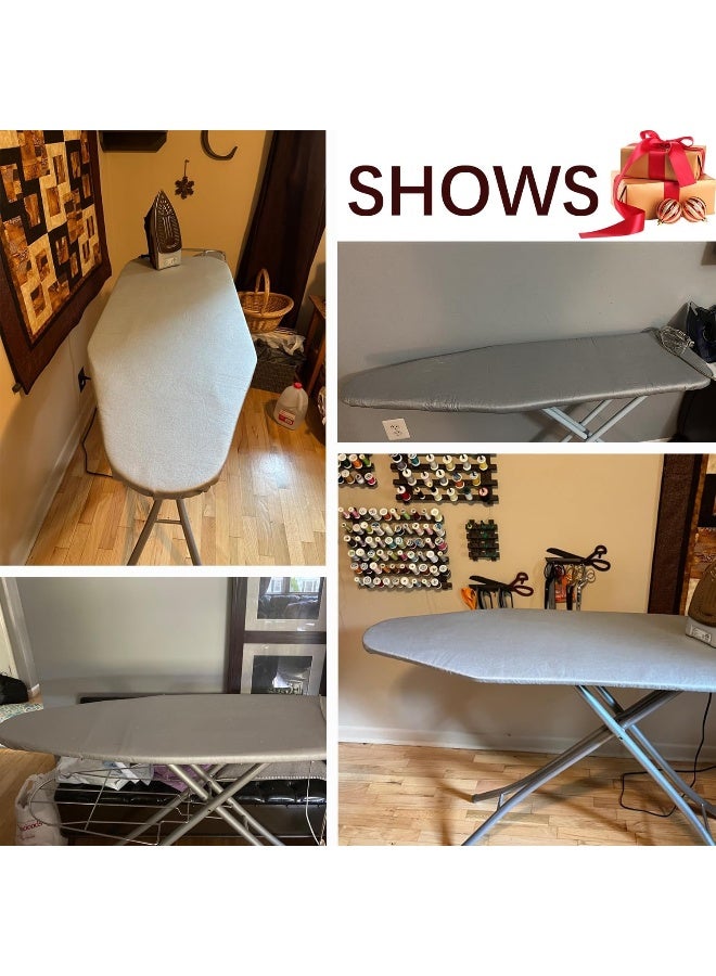 Ironing Board Cover And Pad For Extra Wide 18 X 49 Ironing Boards, Premium Heavy Duty 3-Layer Silicone Coated Cover With 2Mm Foam And 4Mm Felt, Resists Scorching And Staining