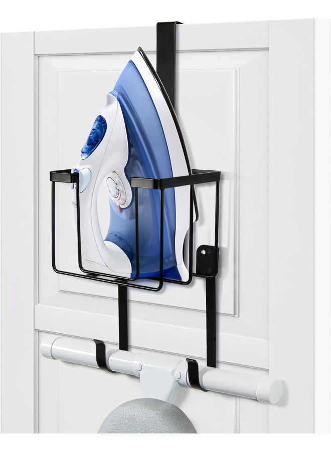 Orless  Over The Door/Wall Mount Ironing Board Hanger, Laundry Room Iron And Ironing Caddy Board Storage Holder