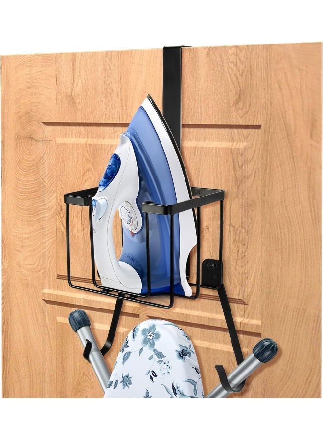 Orless  Over The Door/Wall Mount Ironing Board Hanger, Laundry Room Iron And Ironing Caddy Board Storage Holder