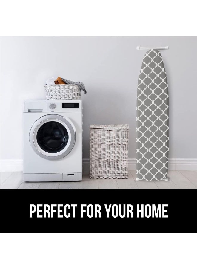 The Original Ironing Board Cover, Silicone Coating, Full Size Scorch Resistant Padding, Elastic Edge, Heavy Duty Iron Pad Covers Standard Boards, Hook And Loop Fastener Strap, Quatrefoil