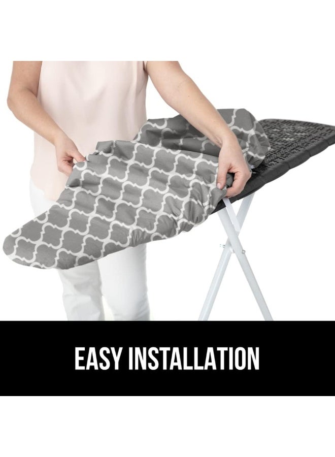 The Original Ironing Board Cover, Silicone Coating, Full Size Scorch Resistant Padding, Elastic Edge, Heavy Duty Iron Pad Covers Standard Boards, Hook And Loop Fastener Strap, Quatrefoil