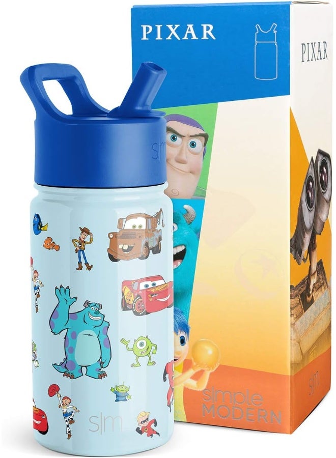 Disney Pixar Kids Water Bottle With Straw Lid