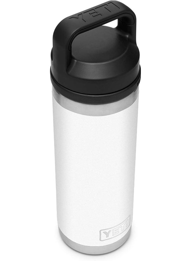 Rambler 18 Oz Bottle, Vacuum Insulated, Stainless Steel With Chug Cap, White