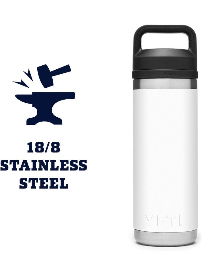 Rambler 18 Oz Bottle, Vacuum Insulated, Stainless Steel With Chug Cap, White