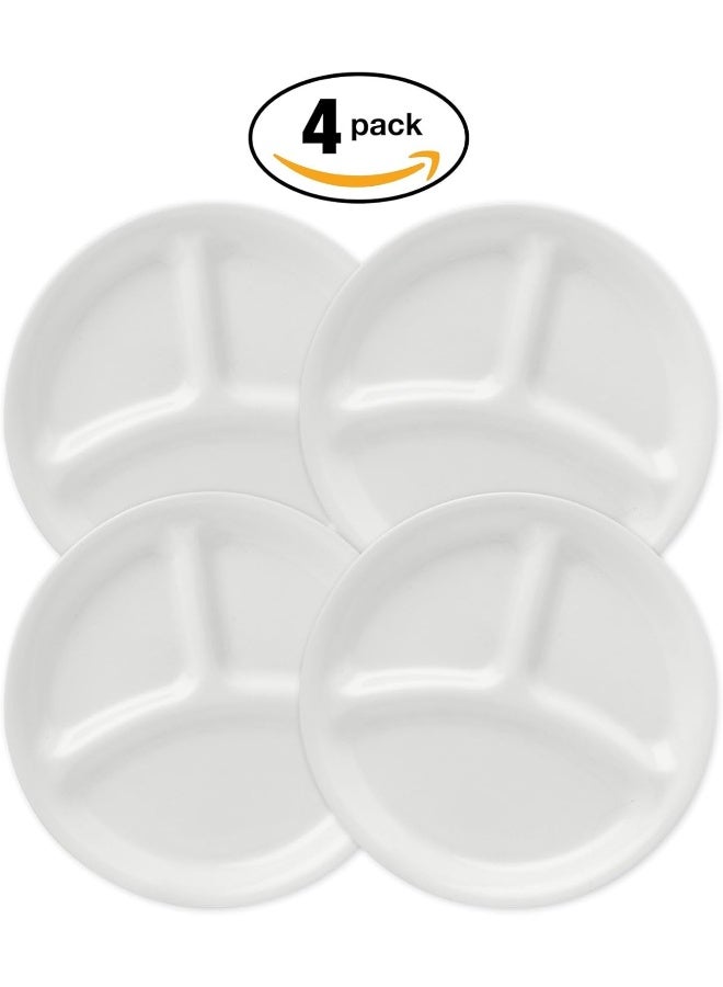 Livingware Divided Plate, 10-1/4-Inch, Winter Frost White