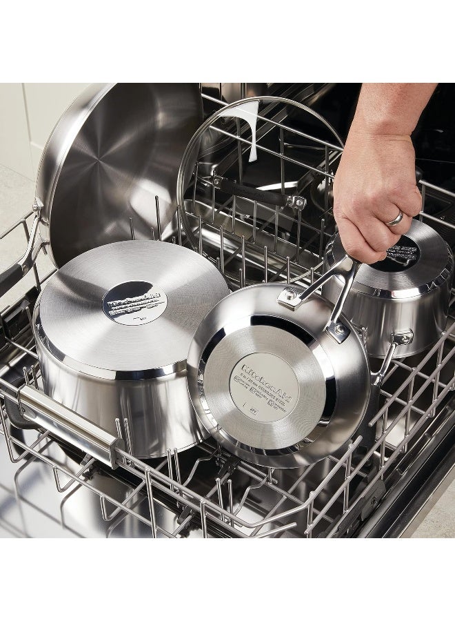 Saucepan With Pour Spouts, 1 Quart, Brushed Stainless Steel