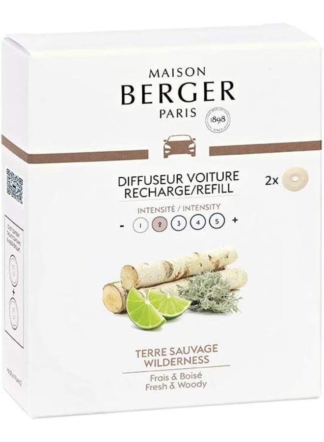 Recharge Car Diffuser Refill - Terre Sauvage Wilderness - Set Of 2