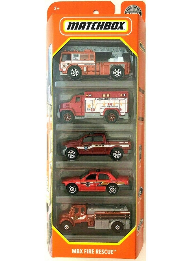 Mbx Fire Rescue 5 Pack 1:64 Scale Vehicles