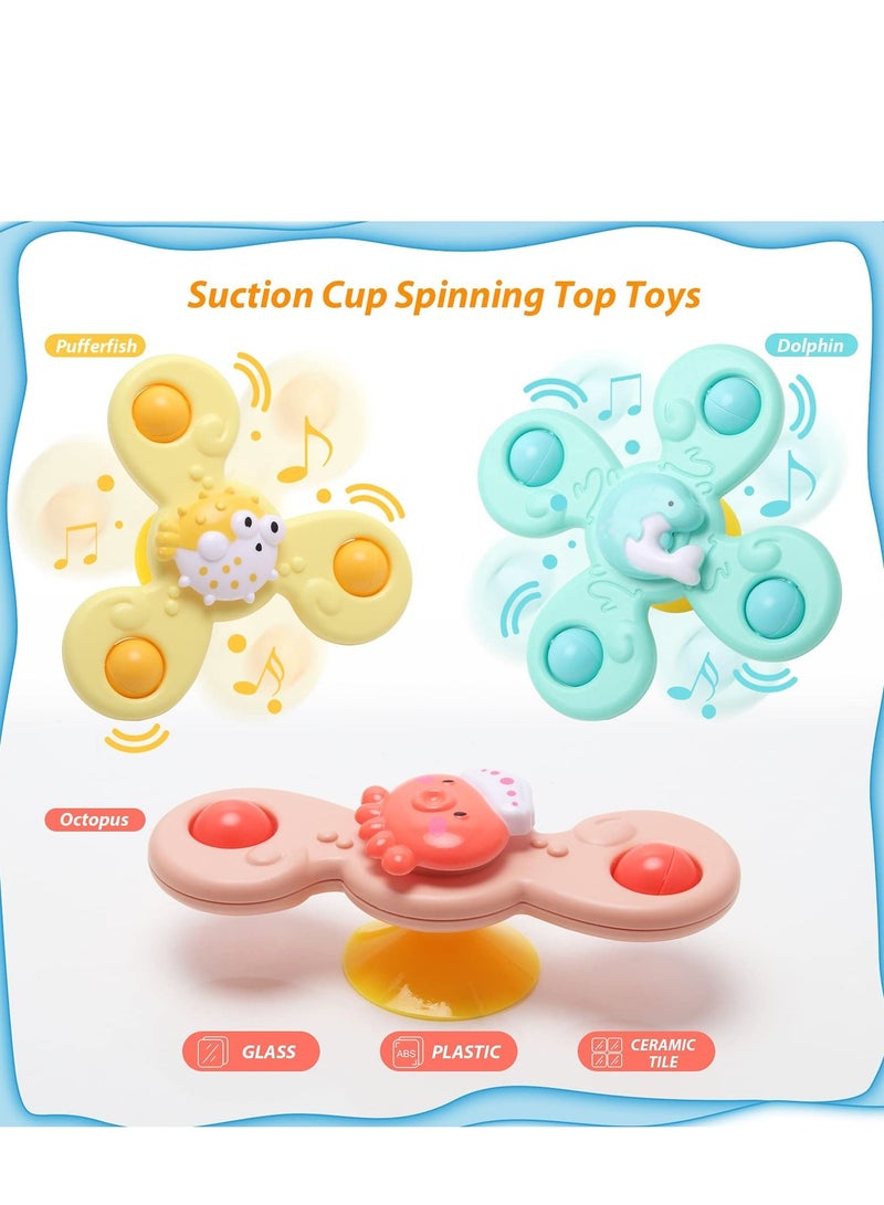 5 in 1 Baby Sensory Toys 6-12-18 Months, Pull String Teether, Stacking Blocks, Sensory Shapes and Colorful Storage Bin, Infant Bath Time Fun, Learning Toddler Toys