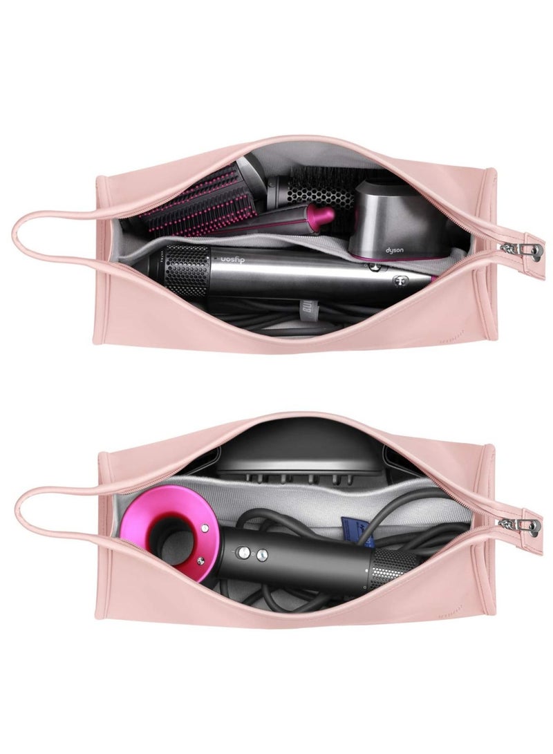 Travel Organizer for Curling Iron Styler Compatible Portable Travel Organizer for Hair Dryer Styler and Accessories (Pink)