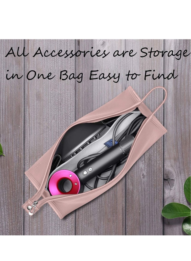 Travel Organizer for Curling Iron Styler Compatible Portable Travel Organizer for Hair Dryer Styler and Accessories (Pink)