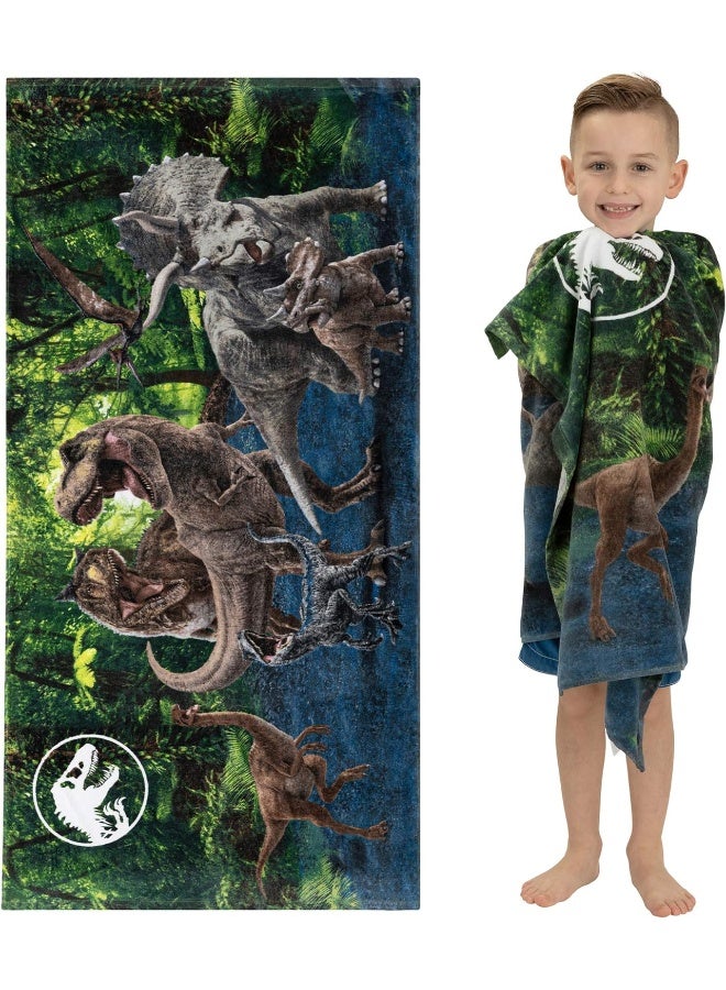 Kids Super Soft Cotton Bath/Pool/Beach Towel, 58 In X 28 In, Jurassic World