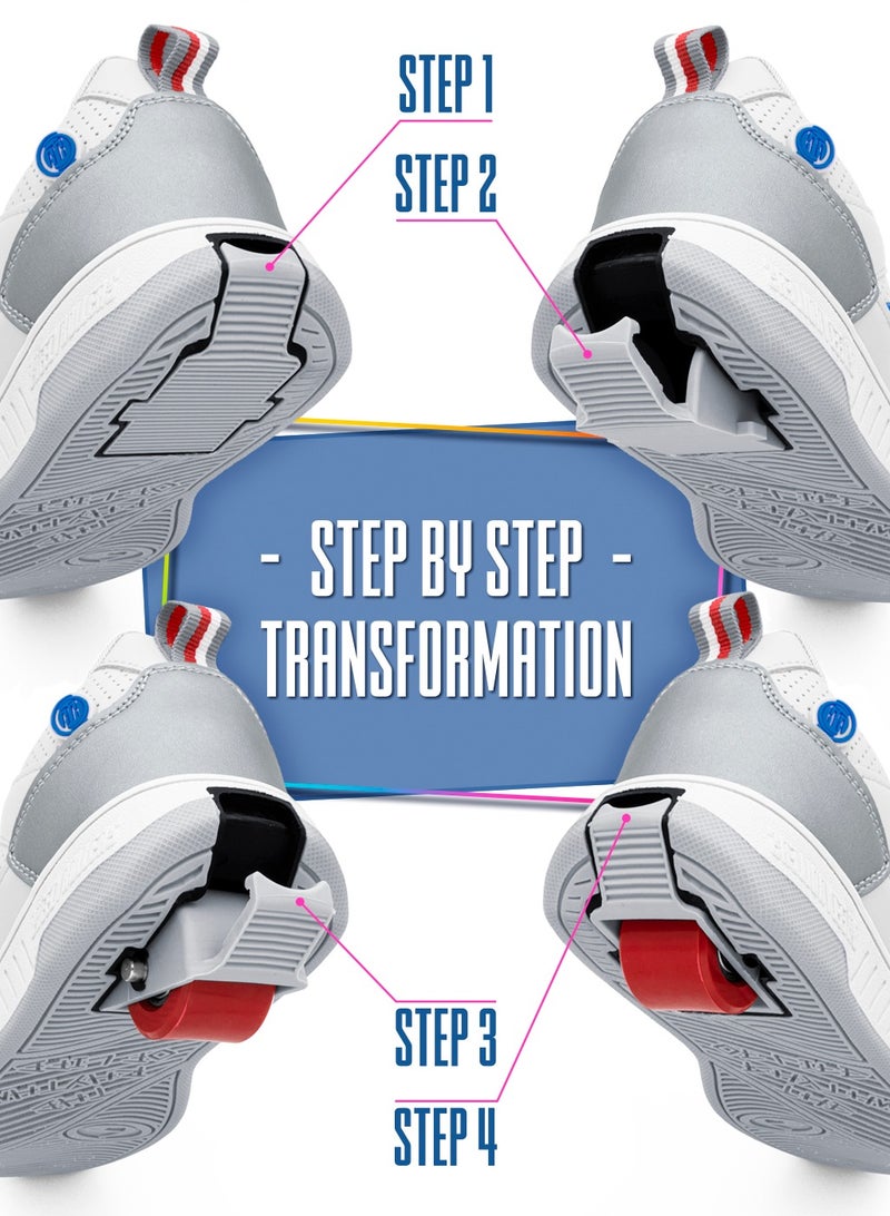 BREEZY ROLLERS shoes with wheels for children, Roller skates sneakers kids, From children's street shoes to roller skates in a few seconds, Patented click system, Trainers with wheels for girls & boys