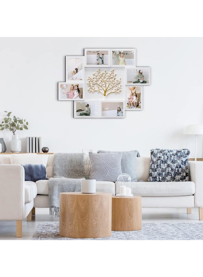 - 8 Photo Collage Frame For Wall 4X6 Picture Frame Collage With Tree Decor Collage Picture Frames For Wall Family Photo Frames For Home Living Room - White